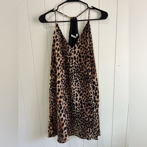 Three Eighty Two NWT Dress Leopard Size M Brown Black